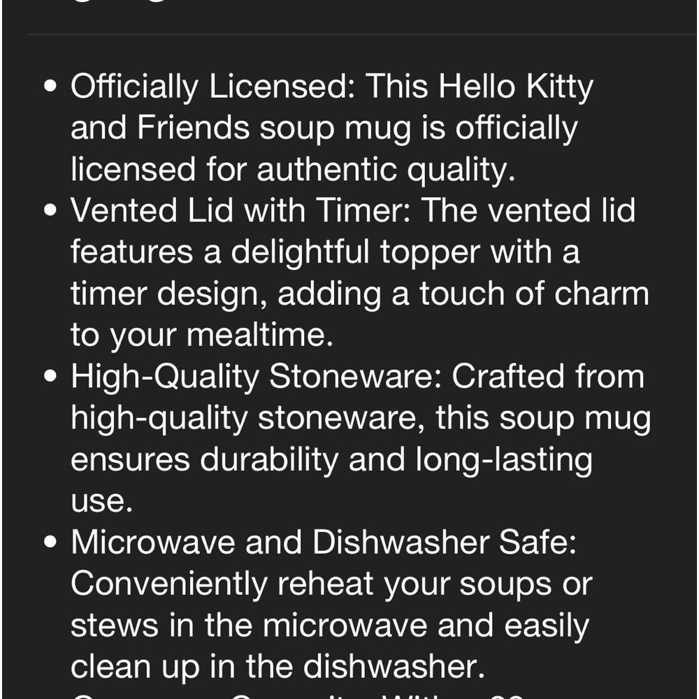 New hello kitty and friends 20oz ceramic soup mug with lid - Picture 7 of 13